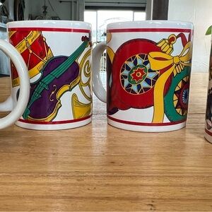 Colorful Holiday Mug Set of 4